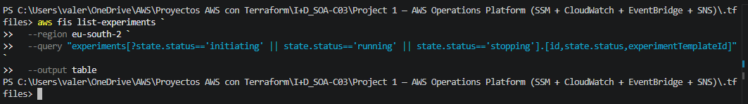 No Active FIS Experiments